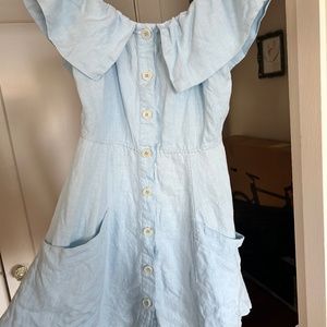 Reformation linen dress blue XS